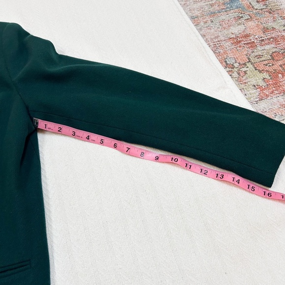 VINTAGE SAG HARBOR Hunter Green Wool Single Button Blazer - sz 14 - M - Picture 6 of 9